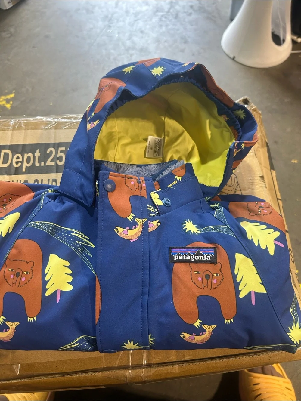 Preowned Kids' Reversible Blue Rain Jacket with Fleece Liner
